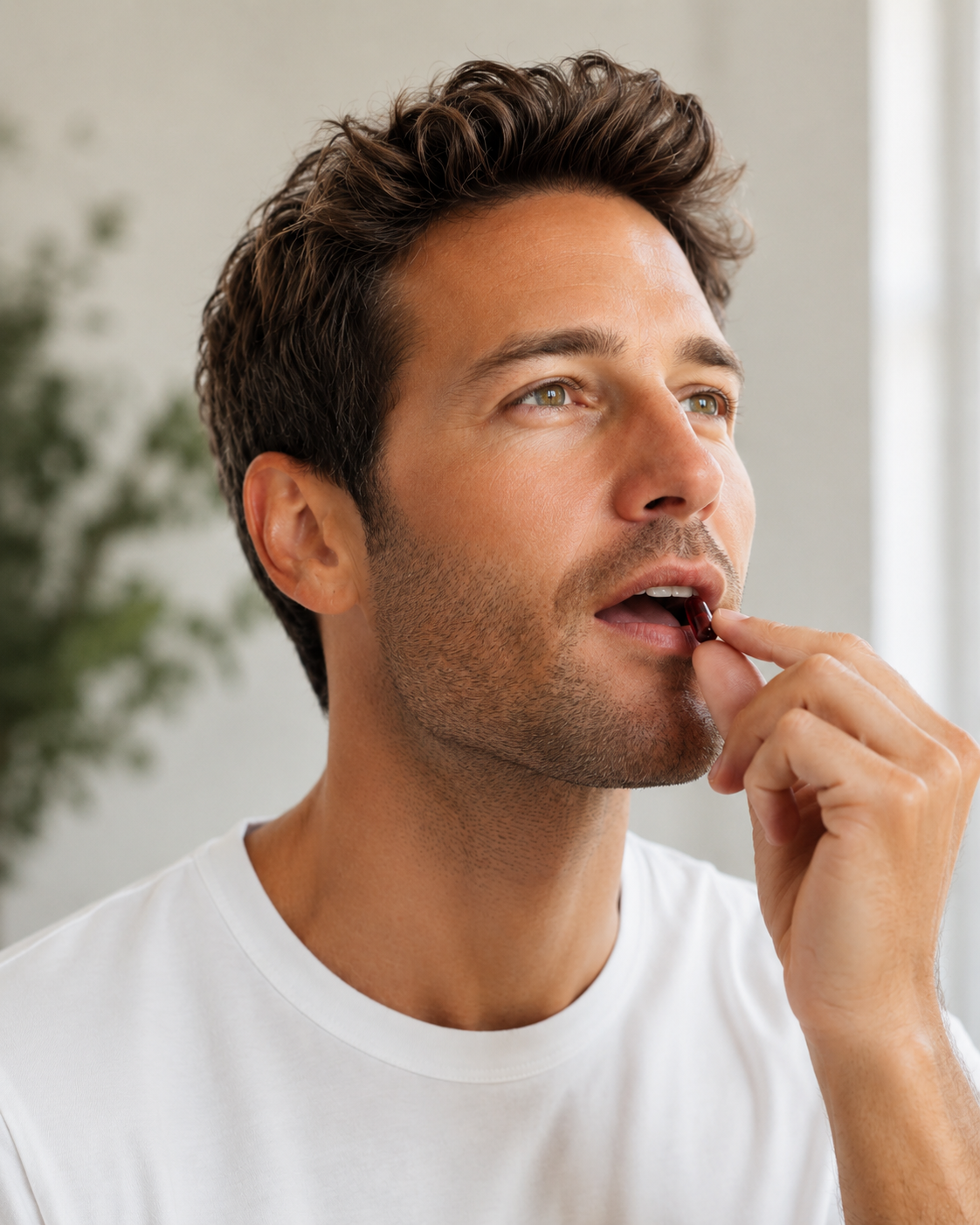 person taking AstaBuckthorn capsule