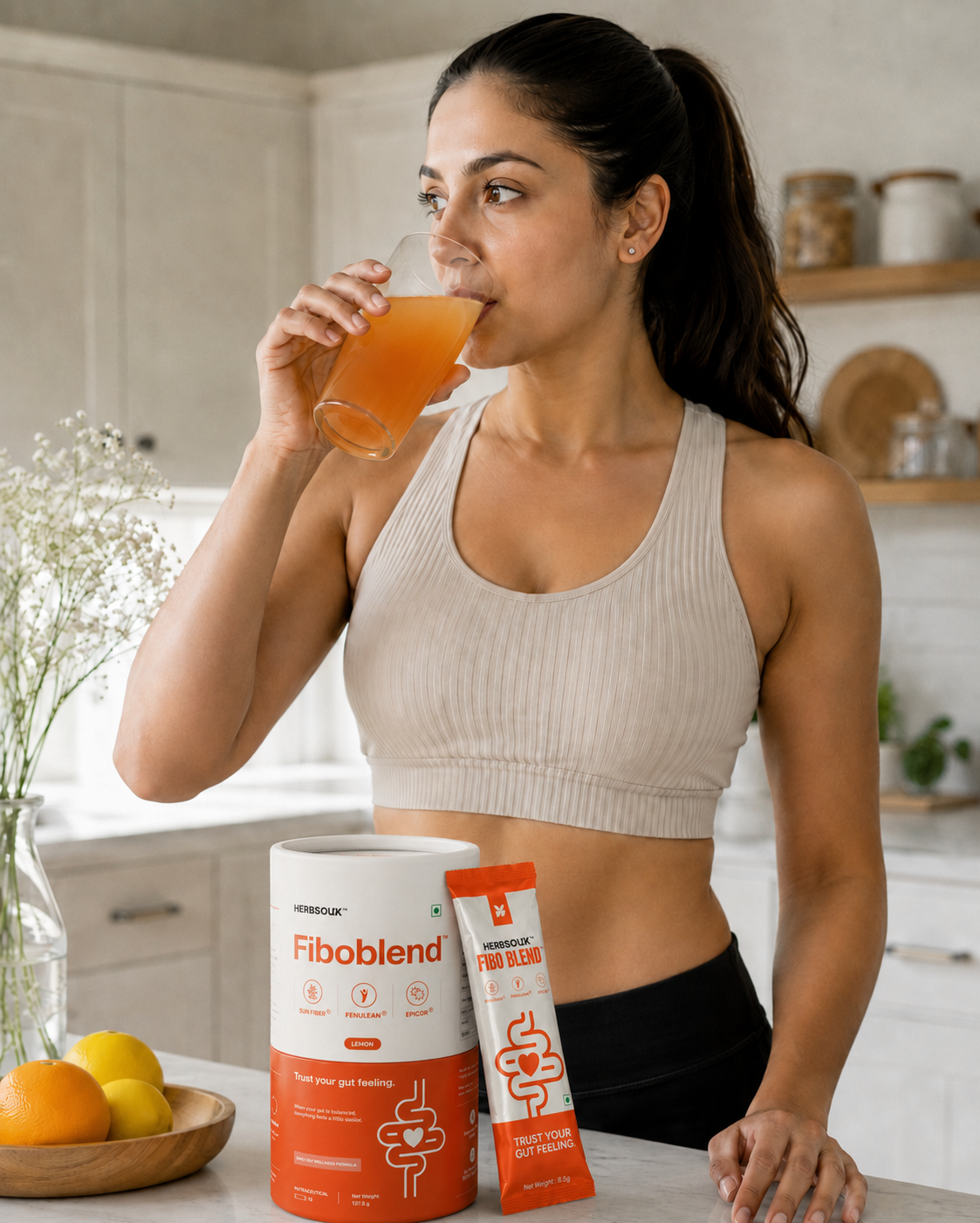 person taking fiboblend